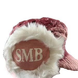 NWT Ribbed knit hat with brim initials SMB